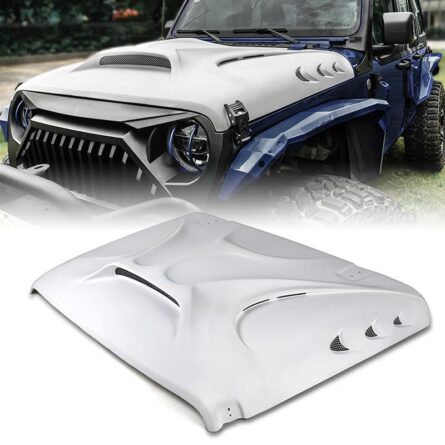 USA ONLY Beast Monster Fiberglass Hood with Open Air Scoop & Vents 2018-Later Jeep Wrangler JL/Gladiator JT
