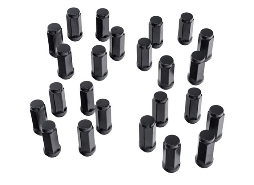 Rugged Ridge 14x1.5 Acorn Style Lug Nuts, Black 24 pieces - JT/JL