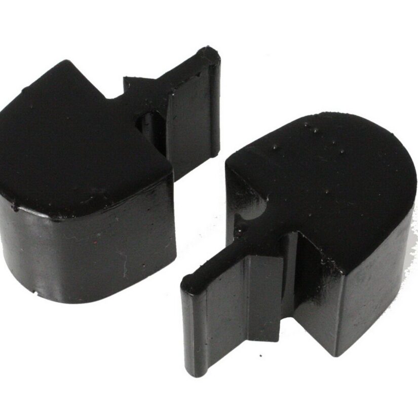 Control Arm Bump Stop Set; Black; Front; Pull Thru Style; H-1.25 in.; L-1.5 in.; W-1 9/16 in.; Incl. 2 Per Set; Performance Polyurethane;