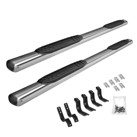 Go Rhino 684404987PS - 4" OE Xtreme SideSteps With Mounting Bracket Kit - Polished Stainless Steel