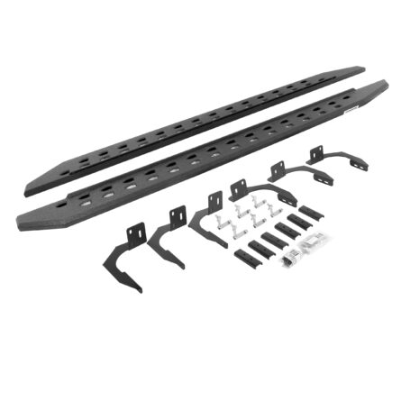 Go Rhino 69409980ST - RB10 Slim Line Running Boards With Mounting Brackets - Protective Bedliner Coating