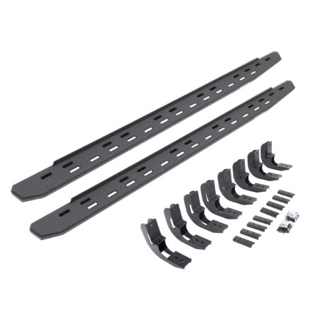 Go Rhino 69604880ST - RB30 Slim Line Running Boards with Mounting Bracket Kit - Protective Bedliner Coating