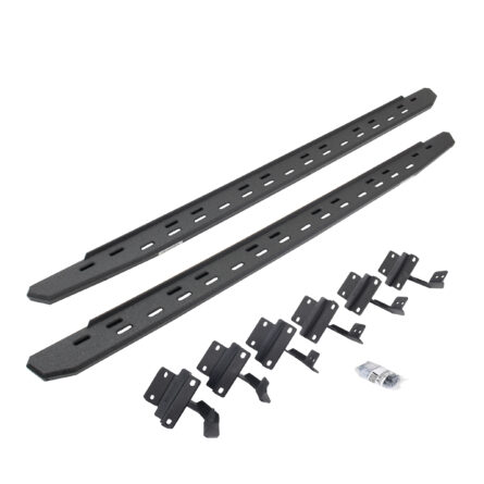 Go Rhino 69615087ST - RB30 Slim Line Running Boards with Mounting Bracket Kit - Protective Bedliner Coating