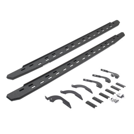 Go Rhino 69642987ST - RB30 Slim Line Running Boards with Mounting Bracket Kit - Protective Bedliner Coating