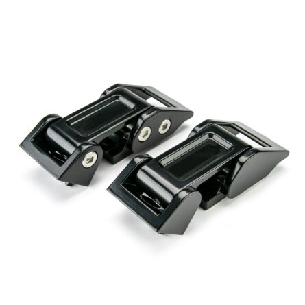 RocKlaw Hood Catch System; Semi-Gloss Black; Powdercoated; Die-Cast Steel; Includes Stainless Steel Hardware; Pair;