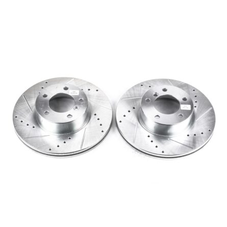 EVOLUTION DRILLED/SLOTTED ZINC PLATED ROTORS (PAIR)