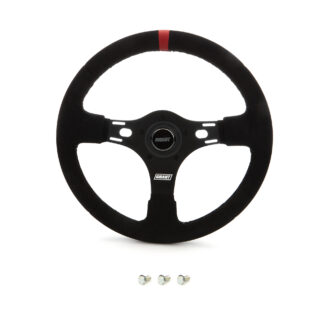 13in Red Stripe Race Steering Wheel Suede