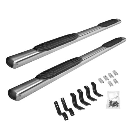 Go Rhino 684412687PS - 4" OE Xtreme SideSteps With Mounting Bracket Kit - Polished Stainless Steel