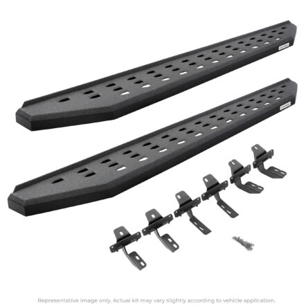 Go Rhino - 69443280T - RB20 Running Boards with Mounting Brackets Kit - Protective Bedliner coating