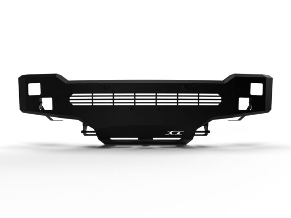 Alumilite Front Bumper; w/ Single 3.5 in. Square Lights Holes; Fits w/o Or w/ Parking Sensors; Retains Factory Tow Hooks; Non-Winch;