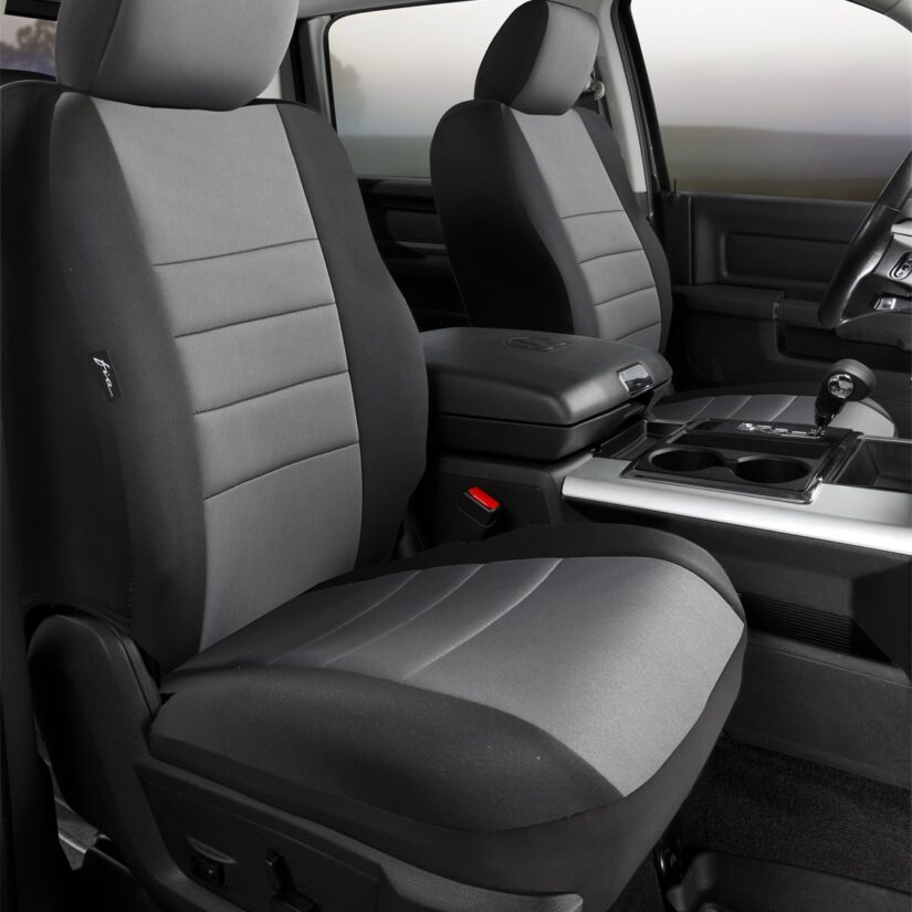 Neo™ Neoprene Custom Fit Truck Seat Covers; Bucket Seats; Adjustable Headrests; Side Airbags;