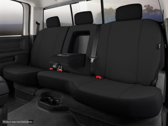 Seat Protector™ Custom Seat Cover; Poly-Cotton; Black; Split Seat 60/40; Adjustable Headrests; Center Seat Belt;