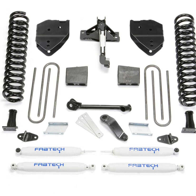 Fabtech 4" BASIC SYS W/PERF SHKS 17-21 FORD F250/F350 4WD GAS