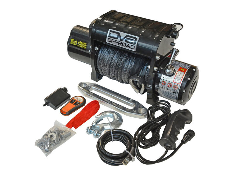DV8 Offroad Winch w/Synthetic Line and Wireless Remote 12,000lb