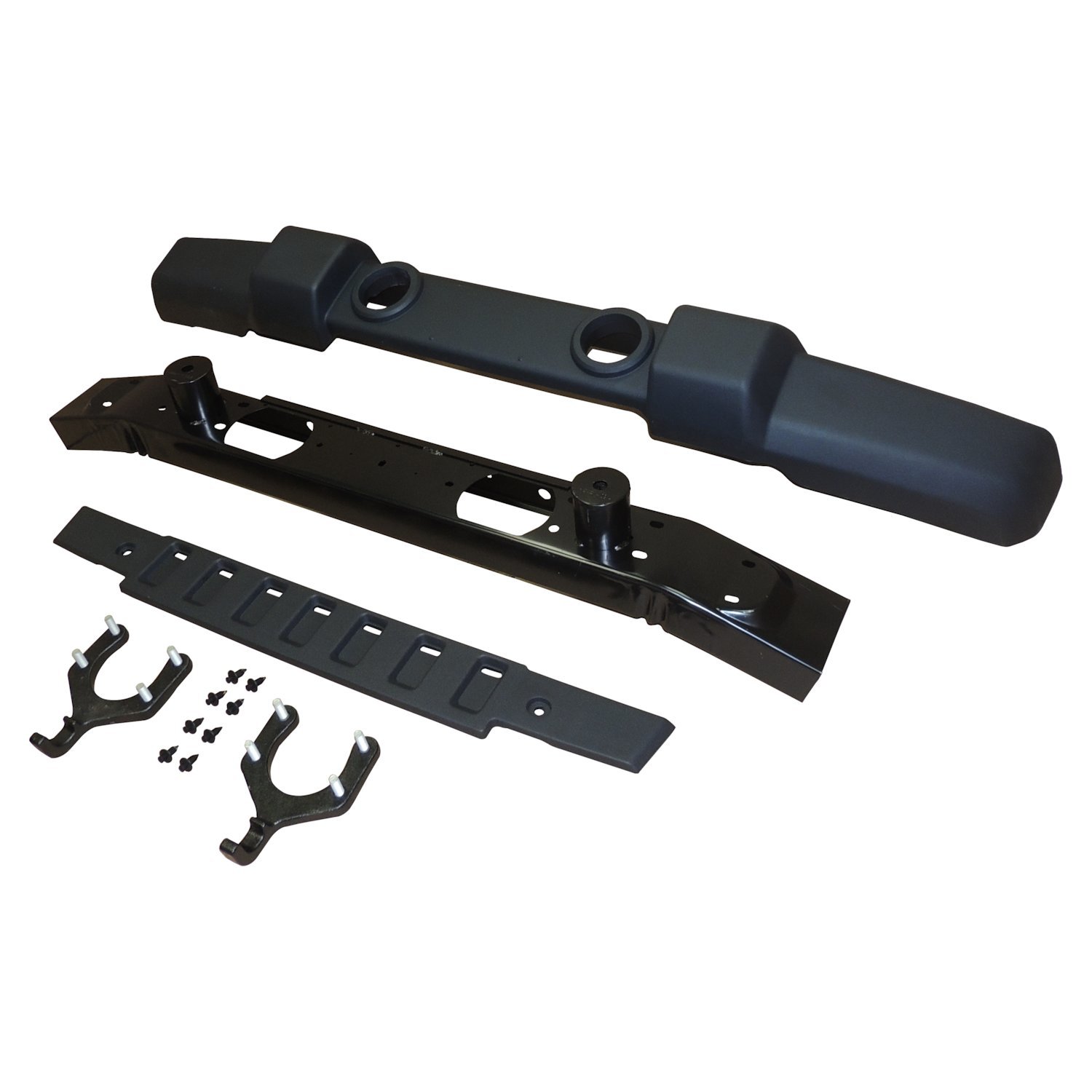 Front Bumper Kit; Incl. Front Fascia/Bumper Beam/Frame Cover/2 Tow Hooks;