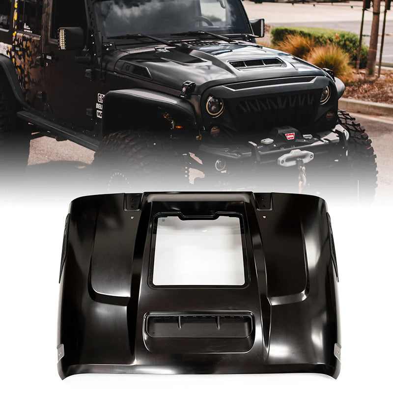USA ONLY Hood with Functional Heat Extractor for 2007-2018 Jeep Wrangler JK