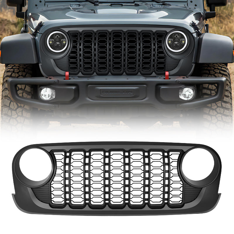 Jeep Front Mesh Grille with 2024 Wrangler JL Style for JK
