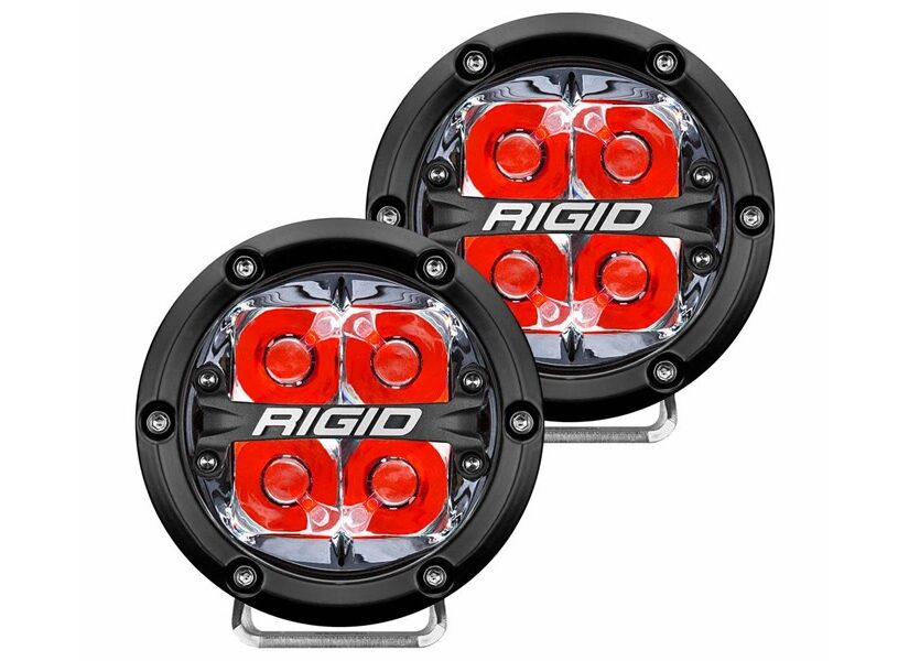 Rigid Industries 360 Series 4in LED Off-Road Lights - Spot w/Red Backlight