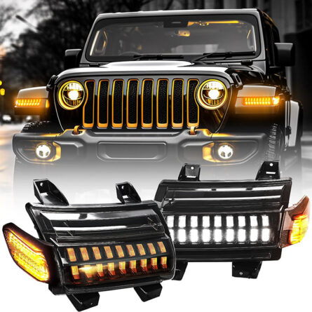 LED Turn Signal Lights with DRL & Side Marker for 2018-2023 Jeep Wrangler JL Sport Jeep Willys Sport