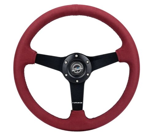 Steering Wheel 350mm 1.5 in Dish Burgundy Alcanta