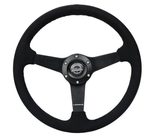Steering Wheel 350mm 1.5 in Dish Black Alcantara