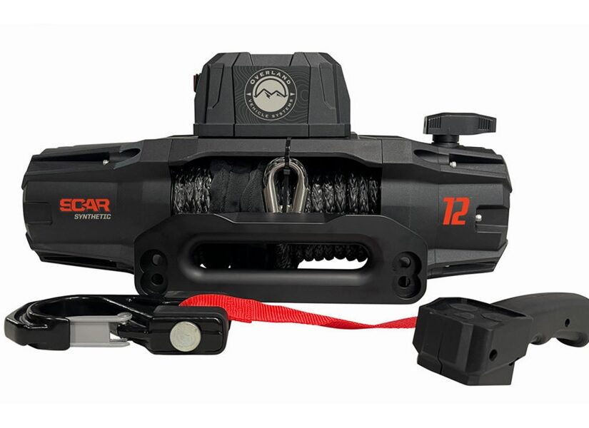 Overland Vehicle Systems SCAR 12S Winch w/ Synthetic Rope, Wireless Remote