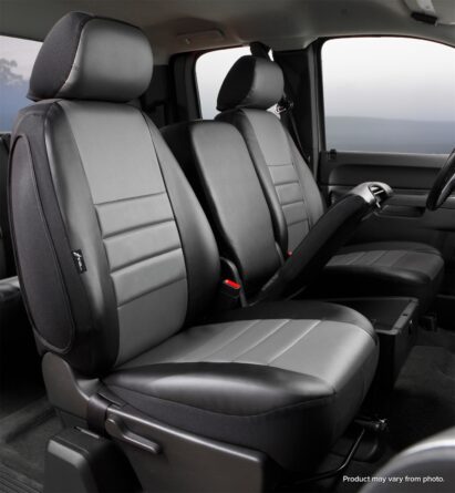 LeatherLite™ Custom Seat Cover; Leatherette; Gray/Black; Split Seat 40/20/40; Adj. Headrest; Airbg; Cntr Seat Belt; Armrest/Strg w/CupHolder; Cushion Strg; HeadrestCvr;