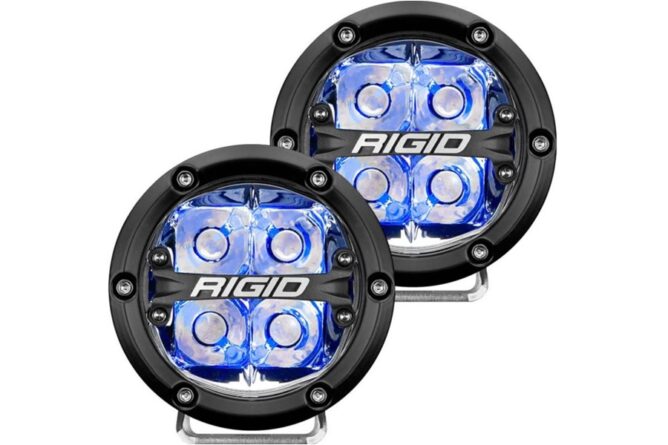 Rigid Industries 360-SERIES 4in LED OFF-ROAD Light Pair - Spot, Blue Blacklight