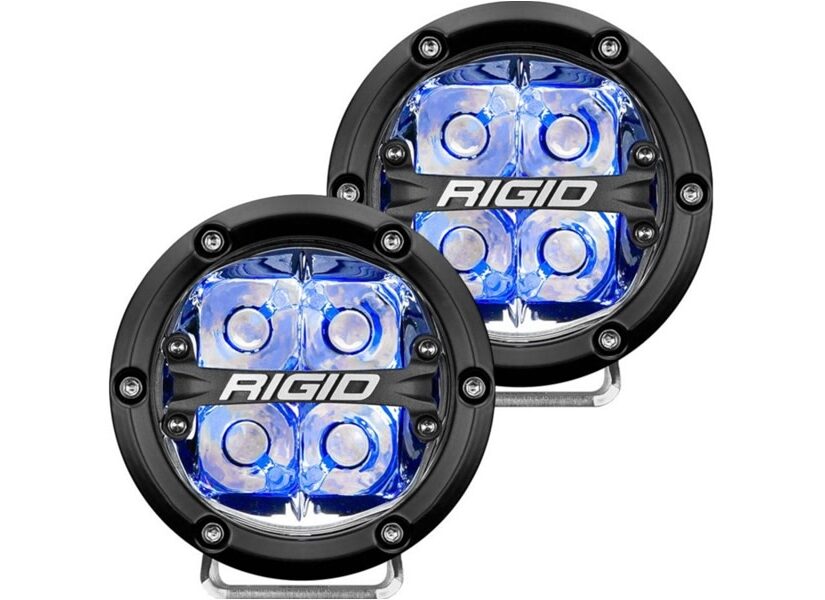 Rigid Industries 360-SERIES 4in LED OFF-ROAD Light Pair - Spot, Blue Blacklight